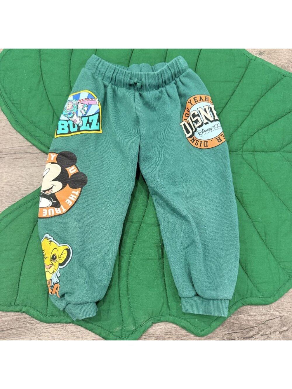 Zara Disney 100 2-3 Green Graphic Jogger Sweatpants Pant